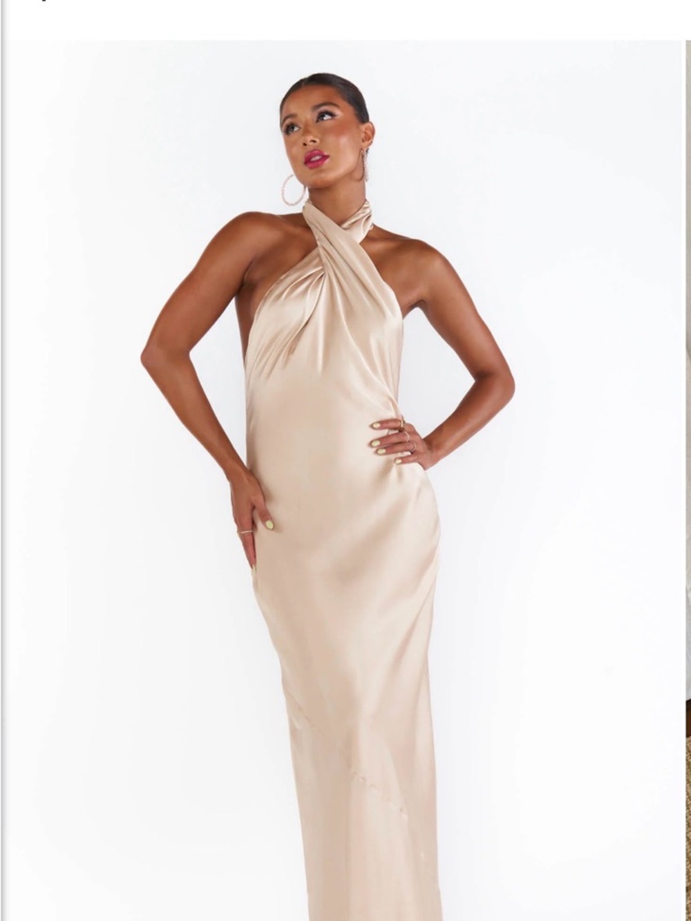 Show Me Your MuMu One-Shoulder Satin Maxi Dress in Champagne